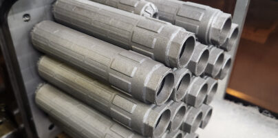 parts for aerospace and defense produced with additive manufacturing.